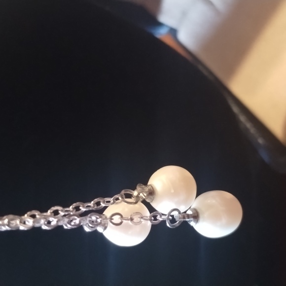 Genuine cultured Pearl long dangle earrings - Picture 2 of 4